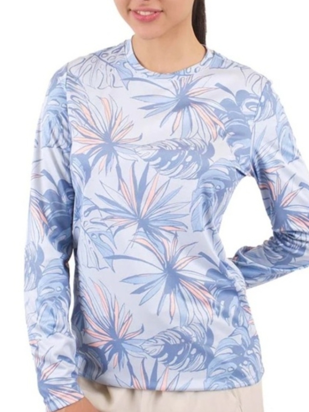 Mountain And Isle Wayfinder Womens XL Long Sleeve Creek Tropical Palm